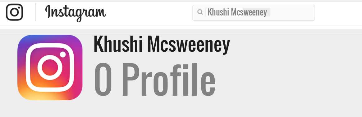 Khushi Mcsweeney instagram account
