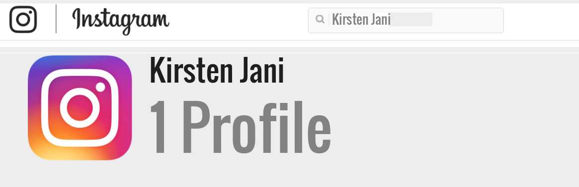 Kirsten Jani instagram account