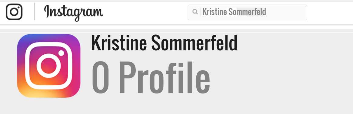 Kristine Sommerfeld instagram account