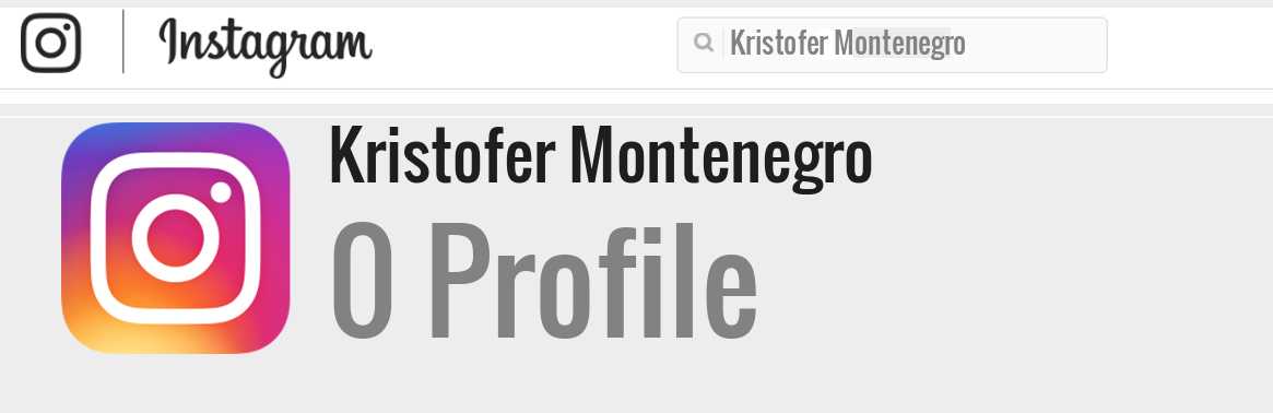 Kristofer Montenegro instagram account