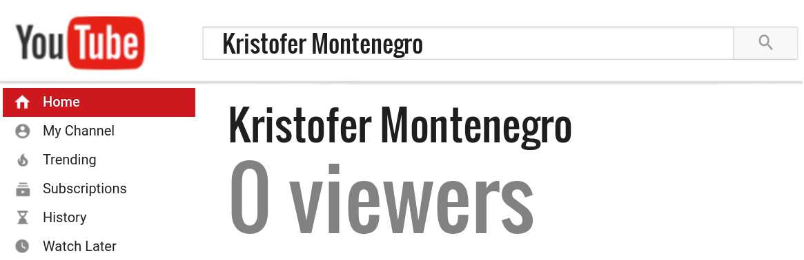 Kristofer Montenegro youtube subscribers