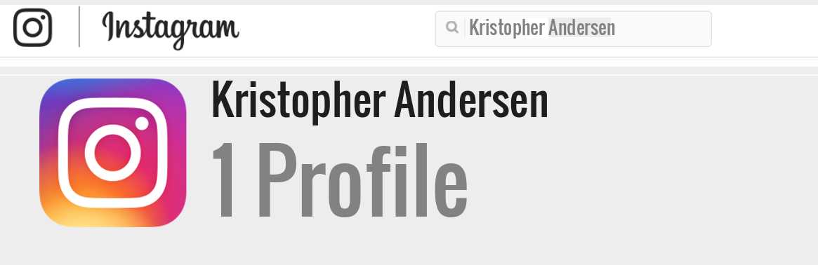 Kristopher Andersen instagram account