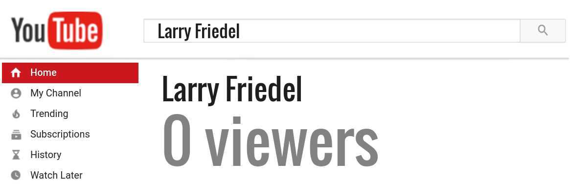Larry Friedel youtube subscribers