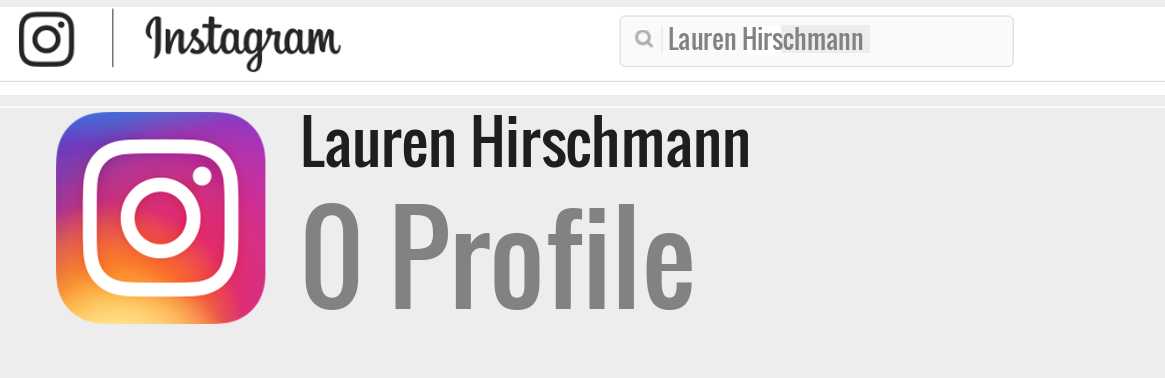 Lauren Hirschmann instagram account