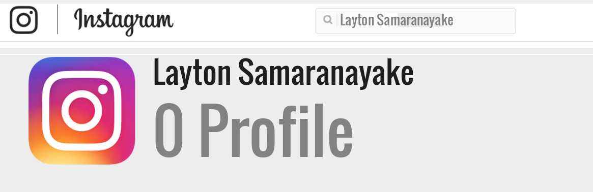 Layton Samaranayake instagram account