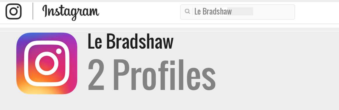 Le Bradshaw instagram account