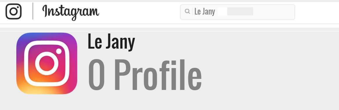 Le Jany instagram account