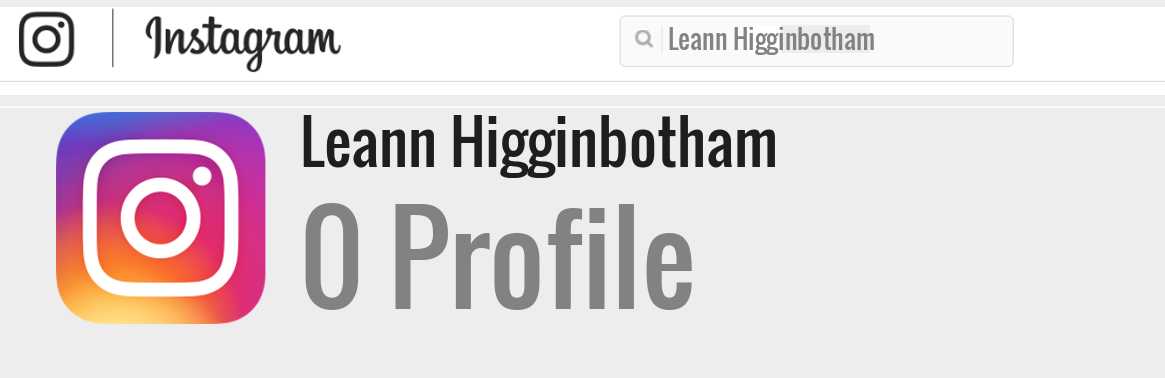 Leann Higginbotham instagram account