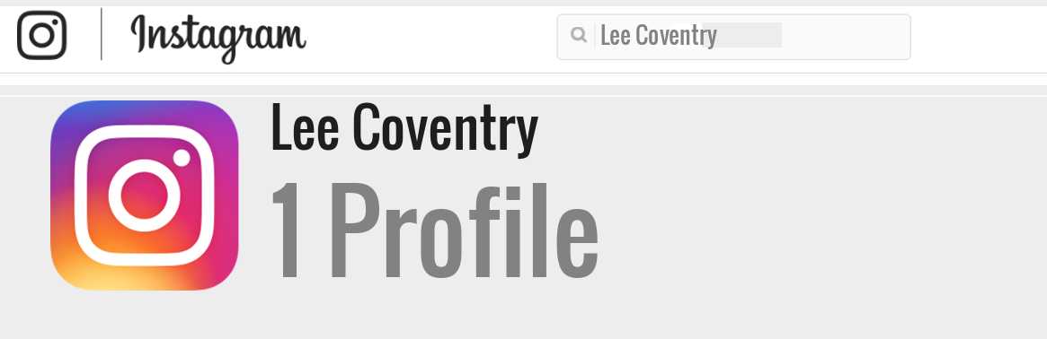 Lee Coventry instagram account