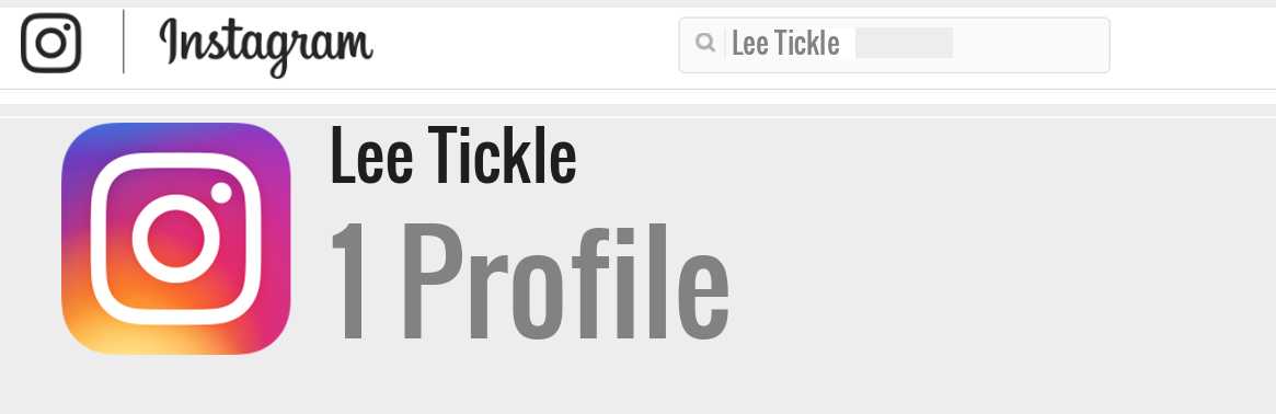 Lee Tickle instagram account