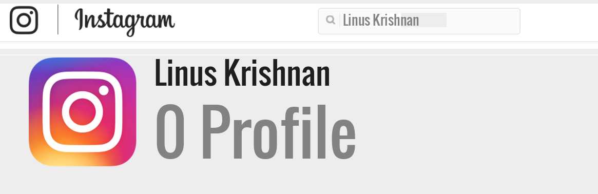 Linus Krishnan instagram account