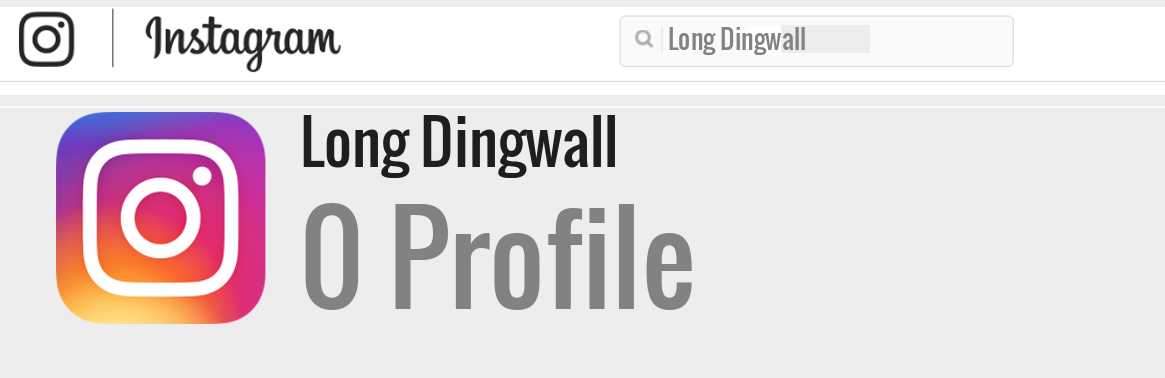 Long Dingwall instagram account