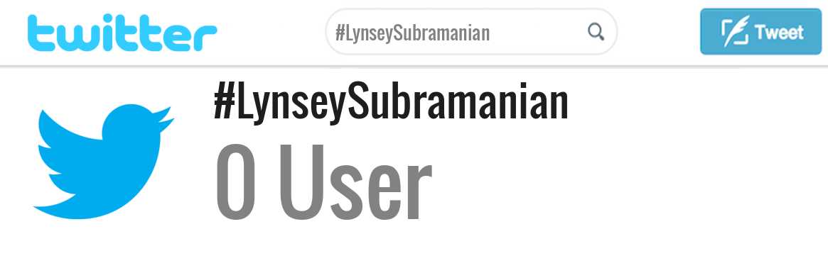 Lynsey Subramanian twitter account