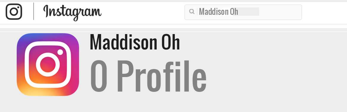 Maddison Oh instagram account