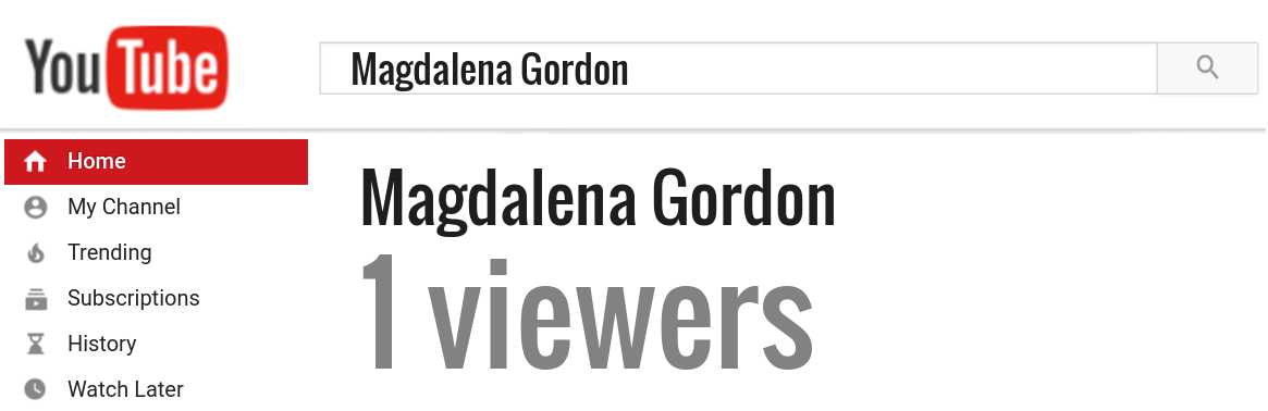 Magdalena Gordon youtube subscribers