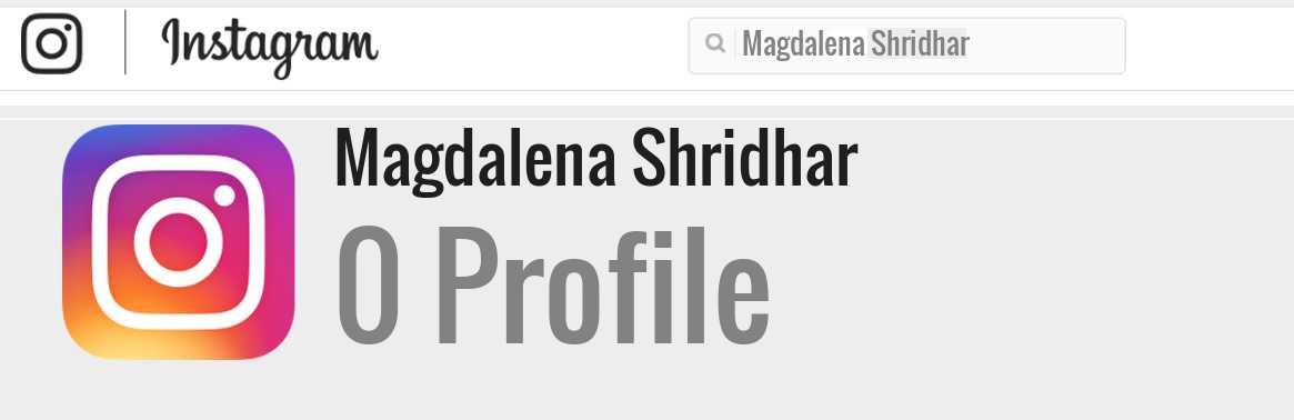 Magdalena Shridhar instagram account