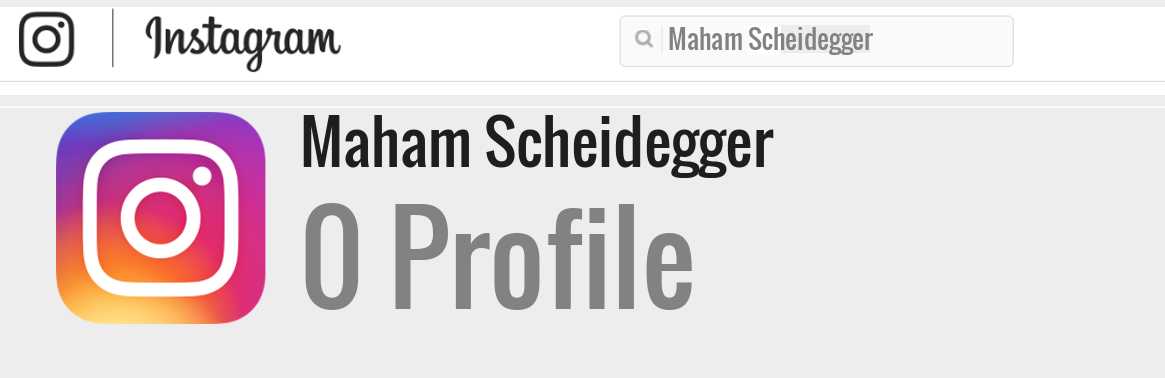Maham Scheidegger instagram account