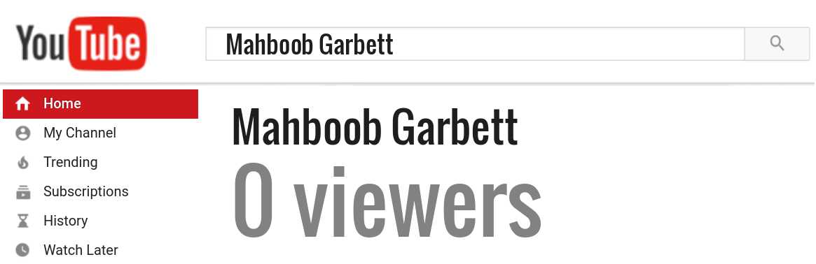 Mahboob Garbett youtube subscribers