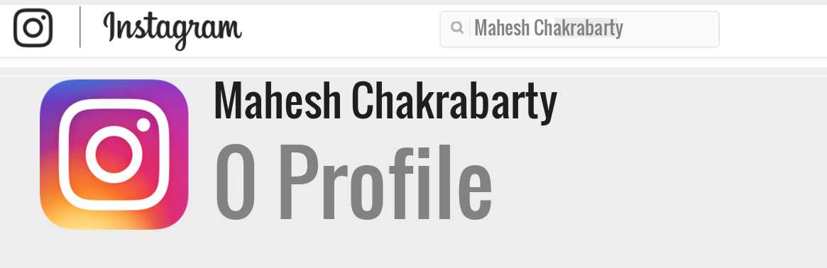Mahesh Chakrabarty instagram account