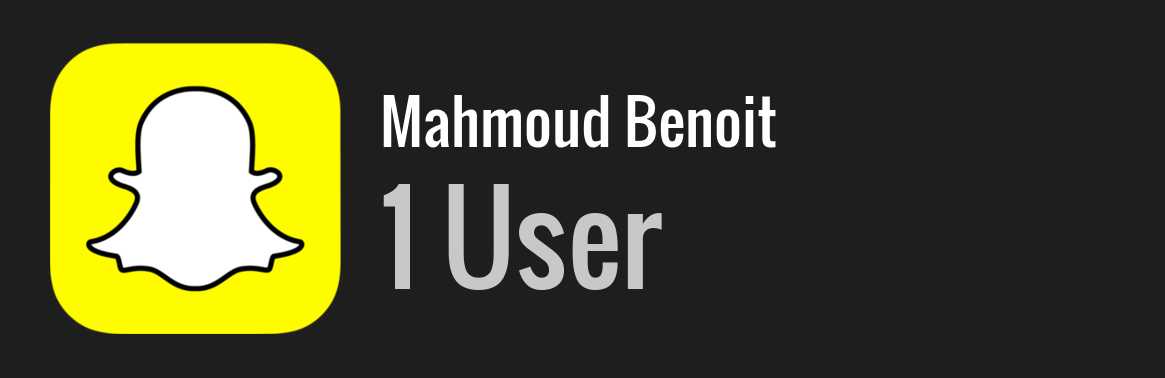 Mahmoud Benoit snapchat