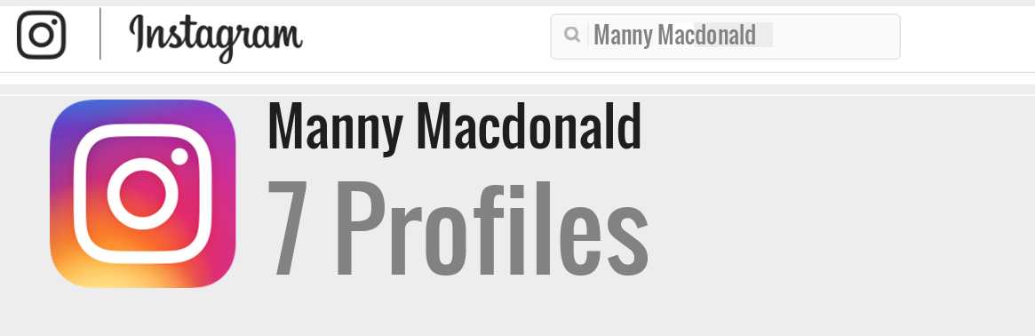 Manny Macdonald instagram account