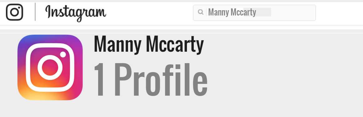 Manny Mccarty instagram account