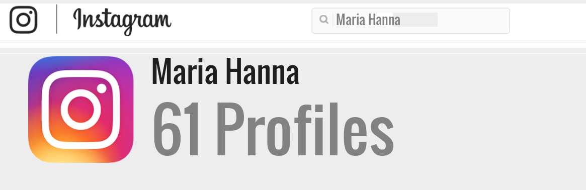 Maria Hanna instagram account