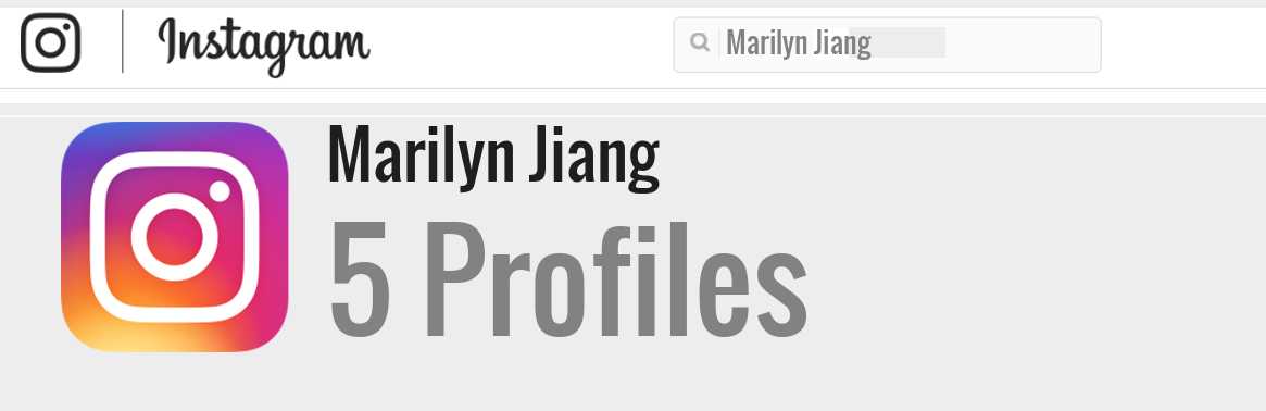 Marilyn Jiang instagram account