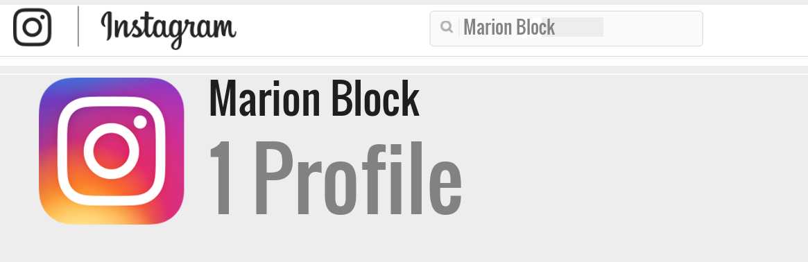 Marion Block instagram account