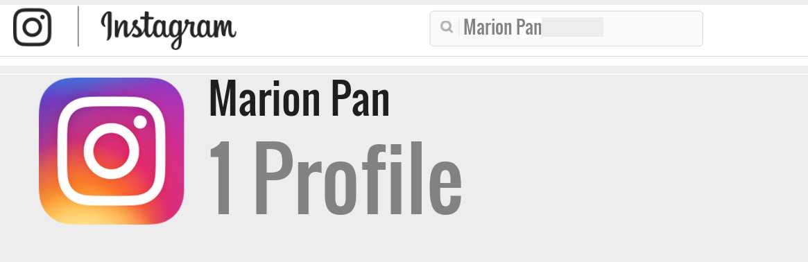 Marion Pan instagram account