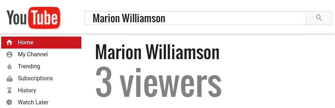 Marion Williamson youtube subscribers