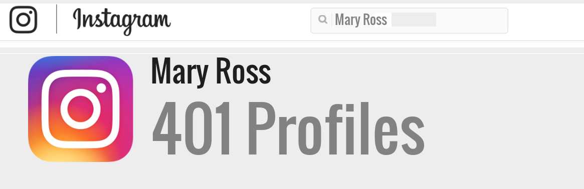 Mary Ross instagram account