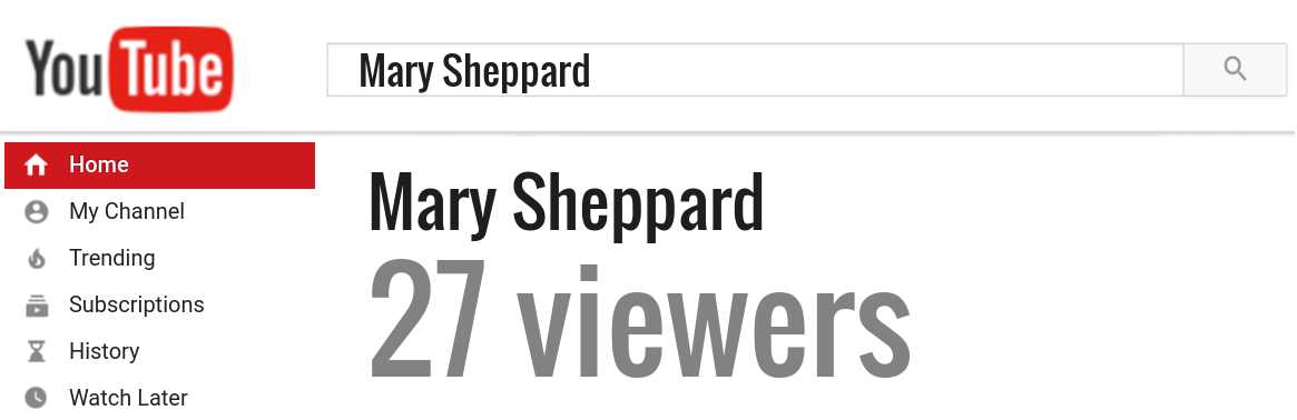 Mary Sheppard youtube subscribers