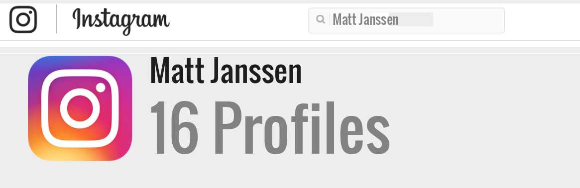 Matt Janssen instagram account