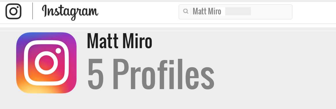 Matt Miro instagram account