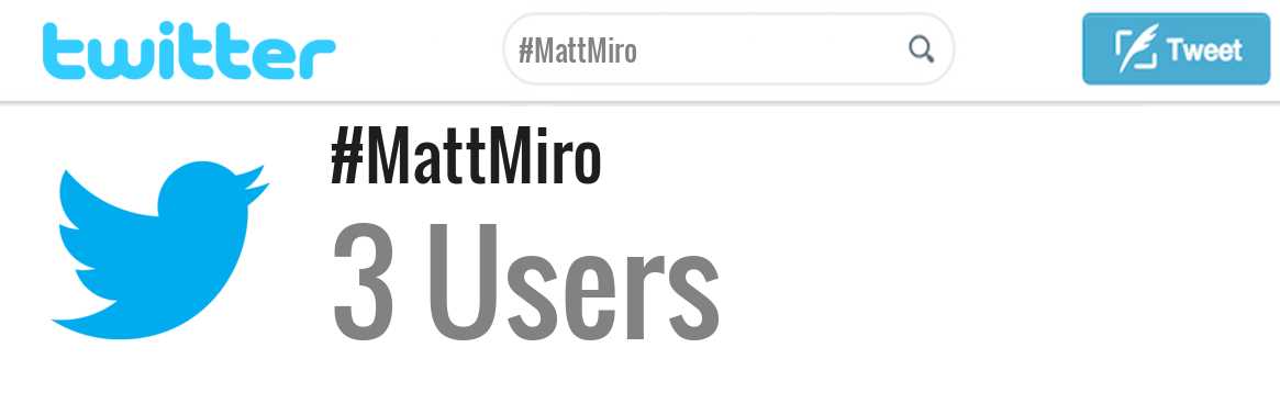 Matt Miro twitter account