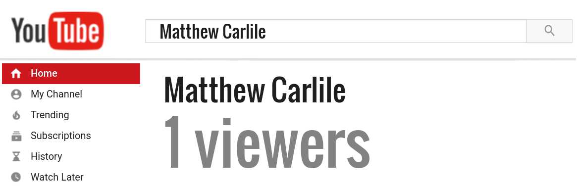 Matthew Carlile youtube subscribers