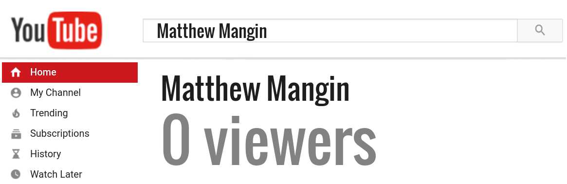 Matthew Mangin youtube subscribers