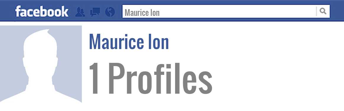 Maurice Ion facebook profiles