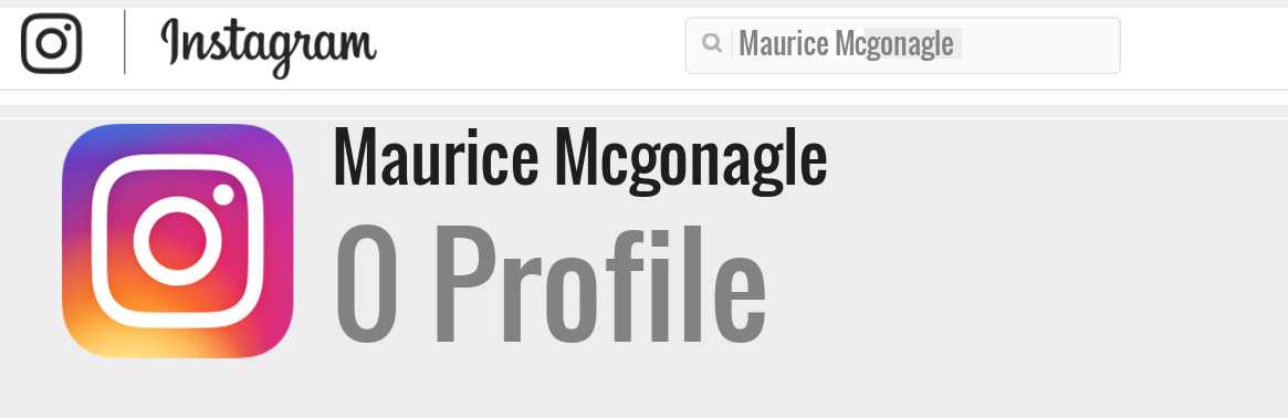 Maurice Mcgonagle instagram account