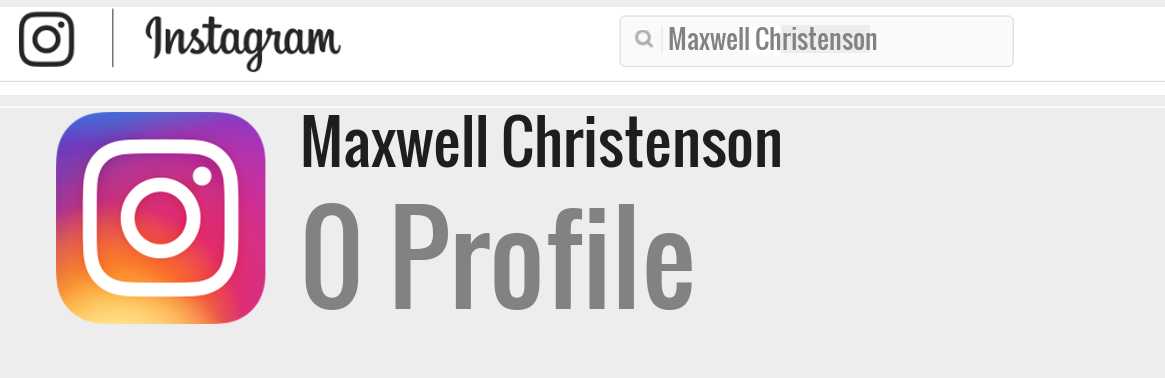 Maxwell Christenson instagram account
