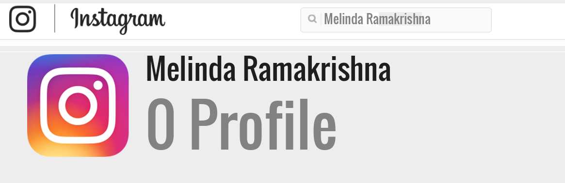 Melinda Ramakrishna instagram account