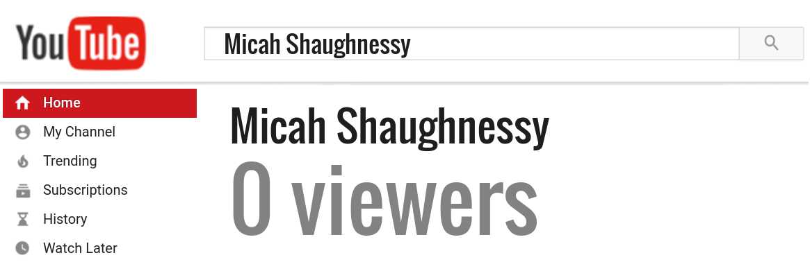 Micah Shaughnessy youtube subscribers