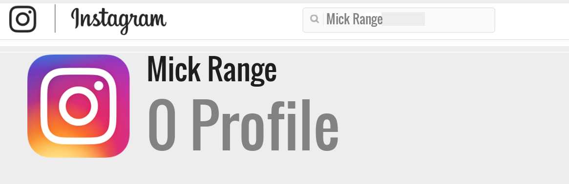 Mick Range instagram account