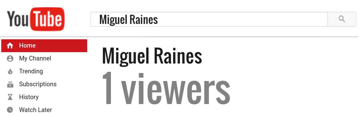 Miguel Raines youtube subscribers