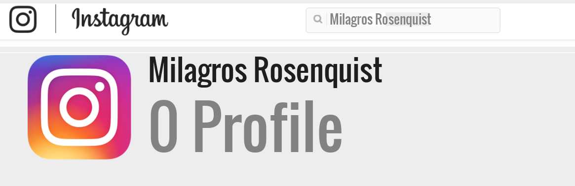 Milagros Rosenquist instagram account