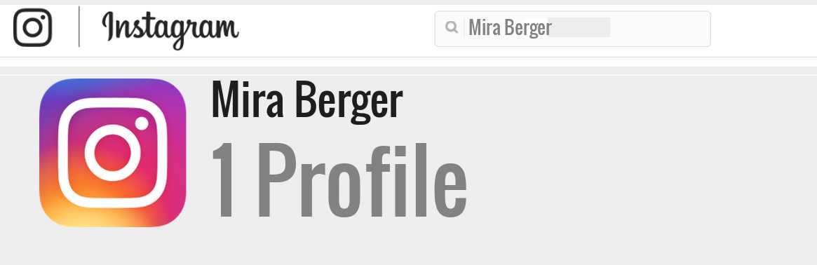 Mira Berger instagram account