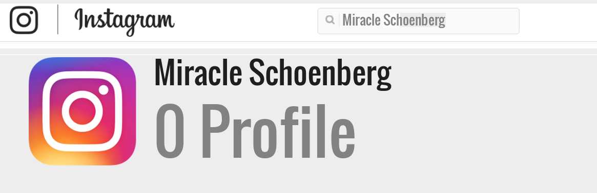 Miracle Schoenberg instagram account