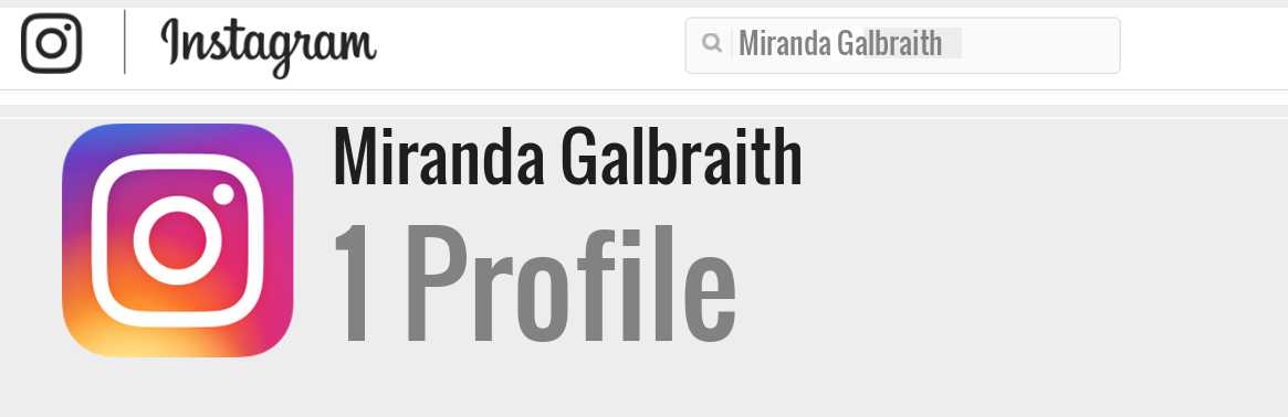 Miranda Galbraith instagram account