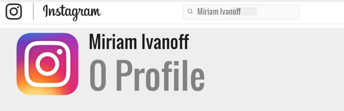 Miriam Ivanoff instagram account